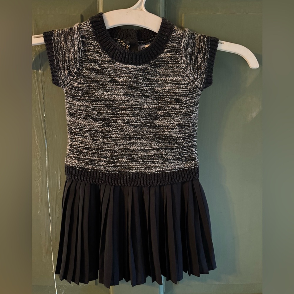 DKNY Charcoal and Light Gray Knit Top Dress